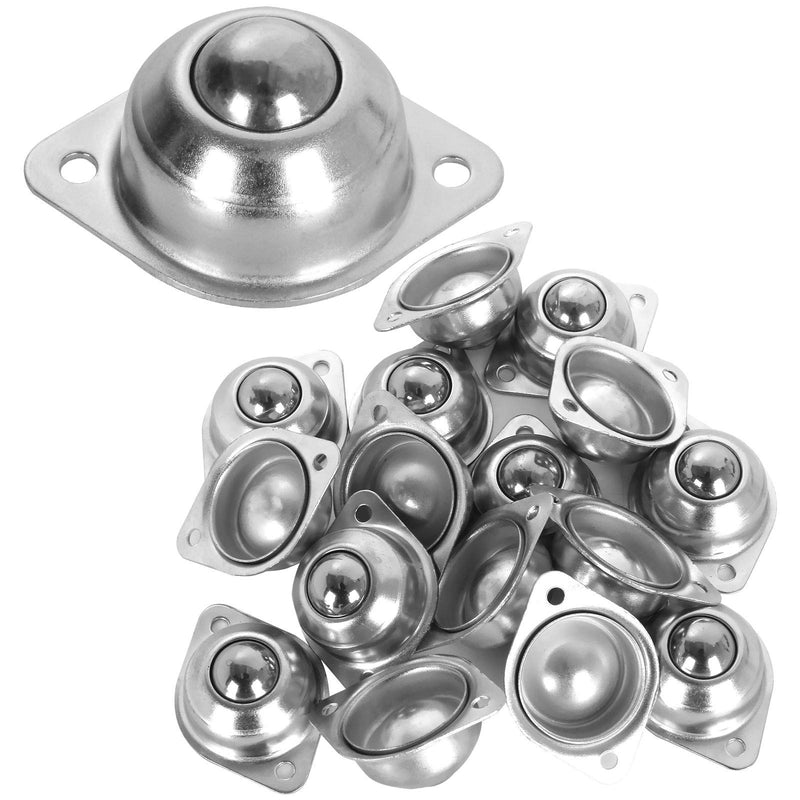 [Australia - AusPower] - 16 PCS 5/8 Inch Roller Ball Transfer Bearing, Flange Mounted Carbon Steel Round Ball Transfer Unit, Universal Rotation Ball Casters for Conveyor, Roller Stand, Transmission, Load Capacity 33 lbs 5/8 Inch Carbon Steel Ball Transfers 16 