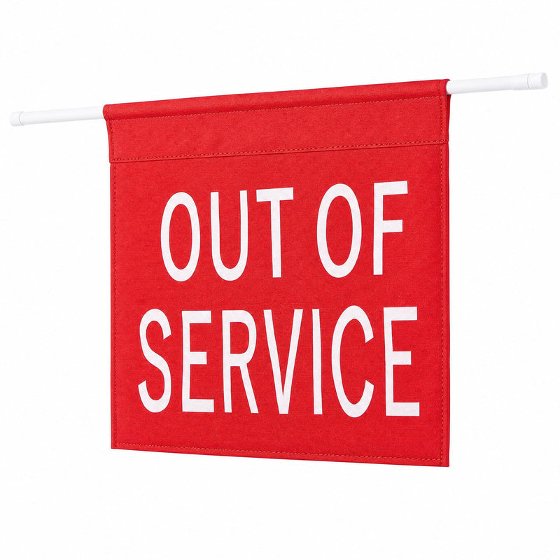 Leinuosen Out of Service Sign with 27-51 Inch Adjustable Tension Pole, Hanging Caution Door Barricade Sign for Bathroom Cleaning, Closed Restroom, Maintenance Area, Commercial Facilities, Elevator
