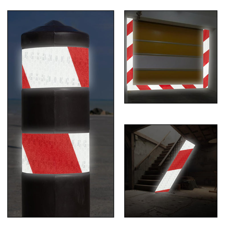 [Australia - AusPower] - 2 Inch X 30 FT Reflective Tape Outdoor Waterproof Red & White Reflective Tape Strong Adhesive Caution Hazard Warning Tape Reflector Conspicuity Tape for Trailer Sign 2IN x 30FT 
