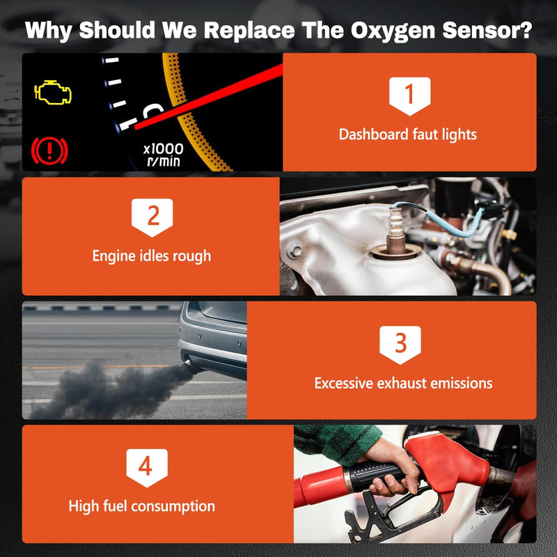 2Pcs Oxygen Sensor Upstream Downstream O2 Sensor Compatible with 2007-2011 Honda Civic DX EX LX 1.8L L4 Replace 234-9124, 234-4350, 36531-RNA-J01, 36532-RNA-A01 2007-2011 Civic 1.8L