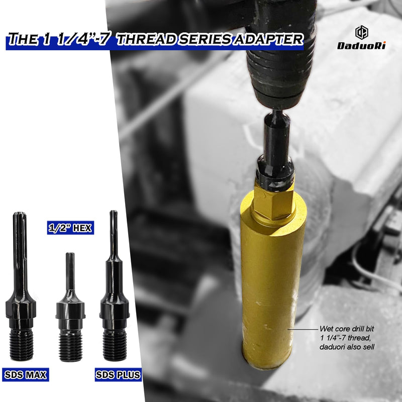 [Australia - AusPower] - 5/8"-11 Male Thread to 1/2" Hex Shank Core Drill Bit Adapter | Premium Hardened Steel Converter for Concrete Core Bit | Convenient Coring Drill | 5/8-11 (M) to 1/2" Arbor Adapter 5/8"-11 Male Thread 