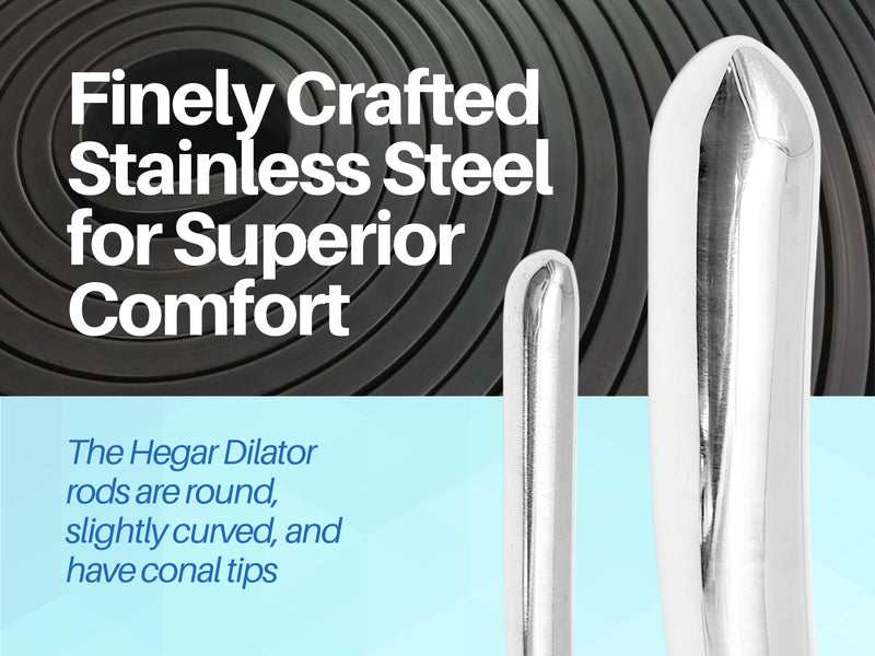 [Australia - AusPower] - 8 Hegar Dilator Sounds Set, 7.5 Inch Double Ended, Stainless Steel, Temperature Control, Autoclavable, Compact Storage Case, Sizes 1mm to 16mm 