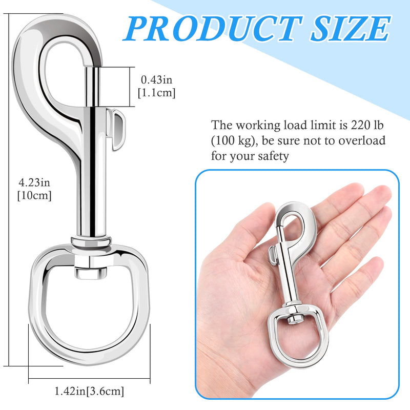 [Australia - AusPower] - ERKOON Extra Large 4.23 Inch Swivel Eye Bolt Snap Hooks 220Lbs Load Capacity Zinc Alloy Single Ended Flag Clips Heavy Duty Trigger Bolt Hooks (2 Pack) 2 Pack 