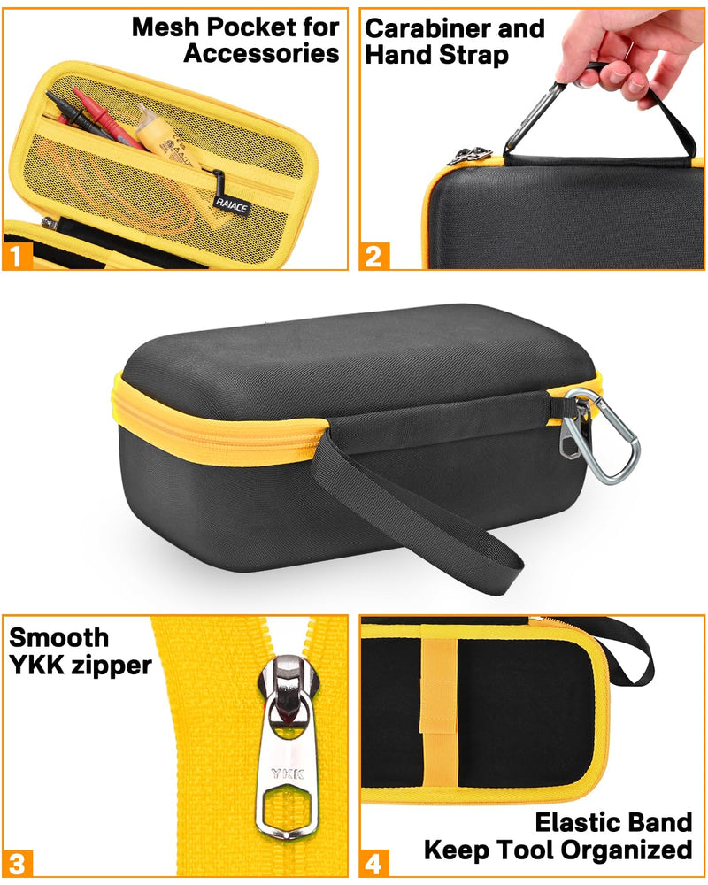 [Australia - AusPower] - RAIACE Hard Travel Storage Case Compatible with Fluke 87-V/ 87V Max Digital Multimeter, Protective Carrying Bag with mesh Pocket for Accessories. (case only) - Orange 