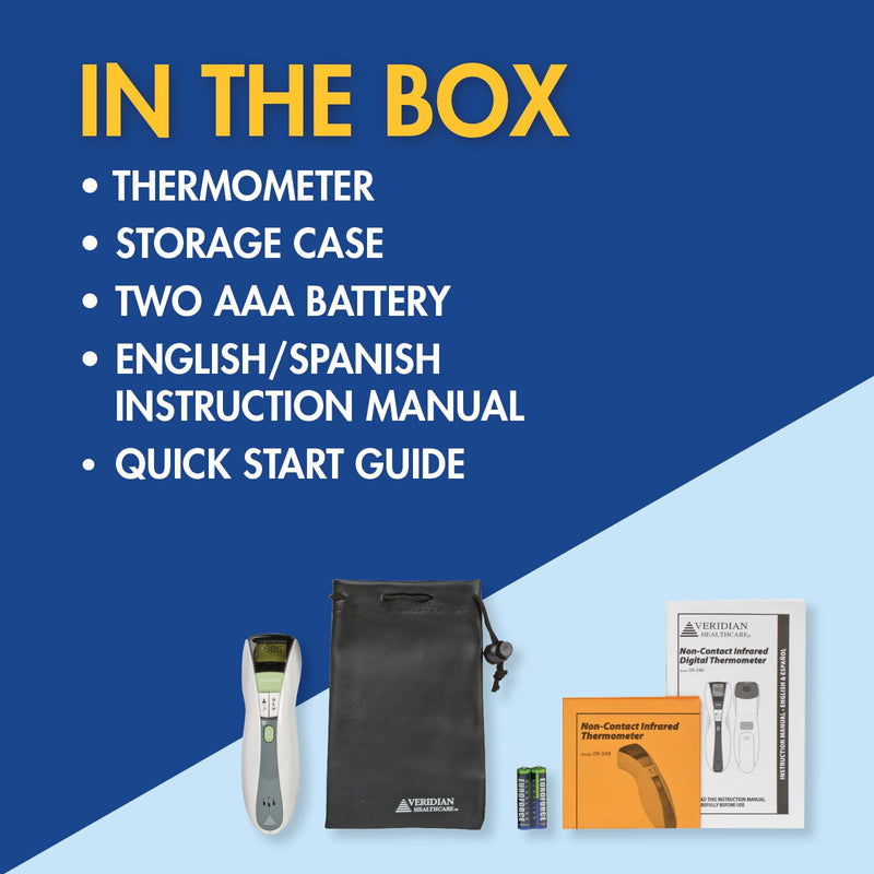 [Australia - AusPower] - Veridian Handheld Fahrenheit/Celsius Non-Contact Thermometer Digital Display 09-349 