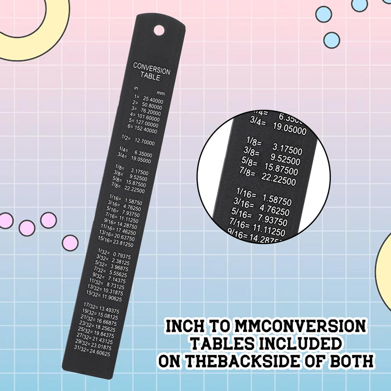 [Australia - AusPower] - 3 Pieces Metal Ruler, 15 cm Aluminium Ruler, Black Straight Rulers, Drawing Scale Rulers, Aluminium Desk Ruler, Metal Ruler for Students, Mechanical Builders and Draftsmen 