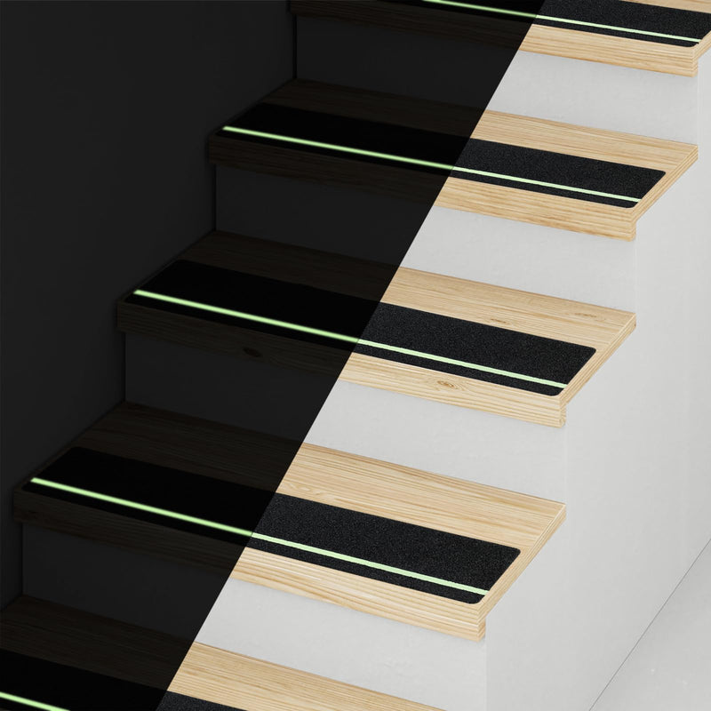 Anti Slip Tape with Glow in The Dark Stripe 2Inch x 32FT Best Grip Non Slip Strips Tape High Traction Abrasive Adhesive for Step