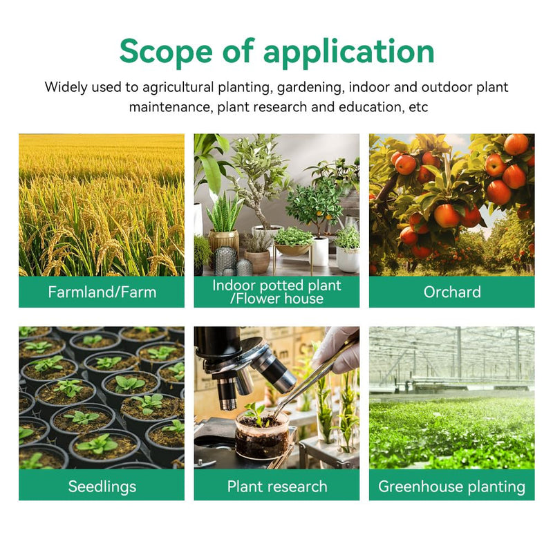 6-in-1 Soil Moisture Meter, pH Tester, Soil Moisture, Fertility, Sunlight, Temperature, Humidity, with Detachable Probe, for Agriculture, Gardening, and Outdoor Plants (Include 3* Detachable Probes) 6-in-1 Soil Moisture Meter