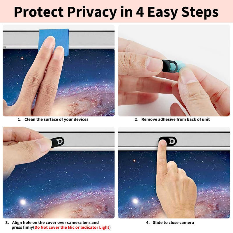 [Australia - AusPower] - Laptop Camera Cover Slide 6PCS, 2 Size Ultra Thin Webcam Cover Blocker, Large for Laptop Computer, Small for Phone Tablet, Suitable for MacBook Pro Dell HP iPhone iPad, Protect Your Privacy Large*3+Small*3 