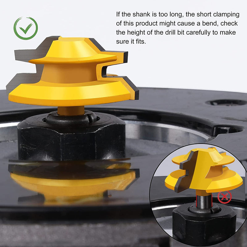 [Australia - AusPower] - Newdeli 45 Degree Lock Miter Router Bit 3-Piece Set, for 1/2”, 5/8”, 3/4” Cutting Height, 1/4 Inch Shank. Easy to Create Lock Miter Joint 1/4shank * 3PCS 