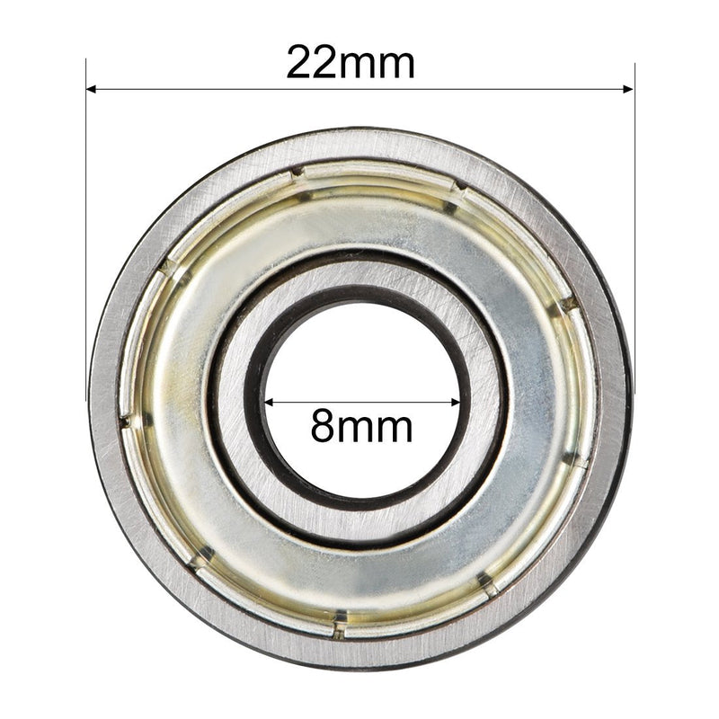 [Australia - AusPower] - uxcell 608ZZ Deep Groove Ball Bearing Double Shield 8mm x 22mm x 7mm High Carbon Steel Z1 Bearings 4pcs 8mmx22mmx7mm 