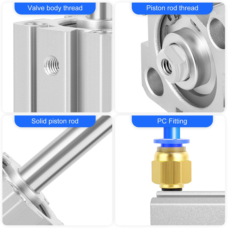 [Australia - AusPower] - TAILONZ PNEUMATIC 25mm Bore 50mm Stroke Pneumatic Small Thin Cylinder Aluminum Pneumatic Air Cylinder SDA25-50 Bore:25mm Stroke:50MM 
