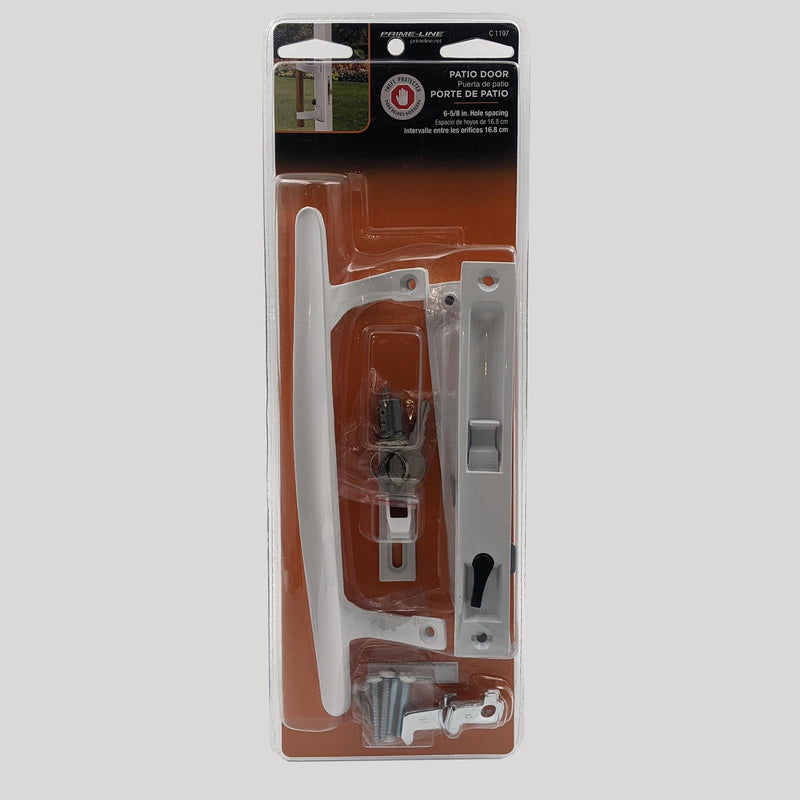 Prime-Line Products C 1197 Sliding Glass Door Handle Set, 6-5/8 in., Diecast, Hook Style, Flush (Single Pack)