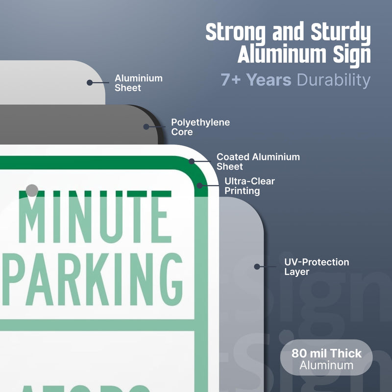 SmartSign 30 Minute Parking Violators Towed Away Sign - 2-Pack, 12" x 18", 80 mil Thick Aluminum Composite (ACM), Pre-Drilled Holes, Green and White, Made in USA 12" x 18" - AL ACM (Pack of 2)