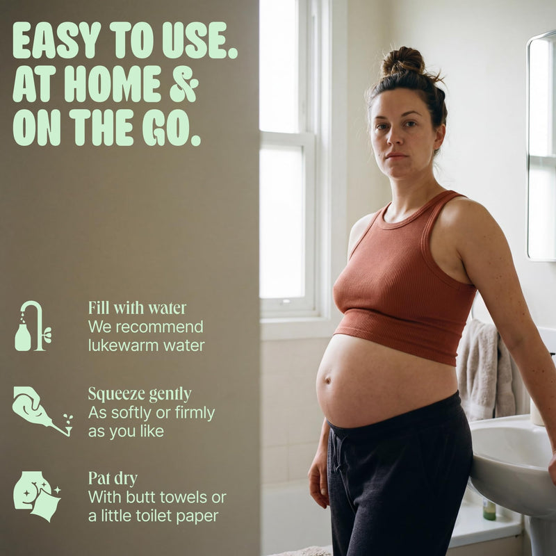 Butt & Intimate Shower 3.0 – Mobile Travel Bidet & Sustainable Intimate Shower, Replaces Wet Wipes, Saves Toilet Paper, Portable Handheld Bidet, Travel Bag Included, BPA-Free - Soft Sand