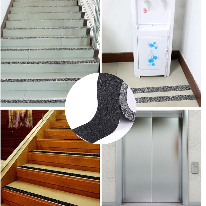 Anti Slip Traction Tape, Non-Slip Grip Adhesive Tape to Indoor or Outdoor Stair, Tubs, Boats, Safety Grip Tape Non Skid Roll for Stair Steps (#11Black, 2 Inch x 35 Feet) #11Black
