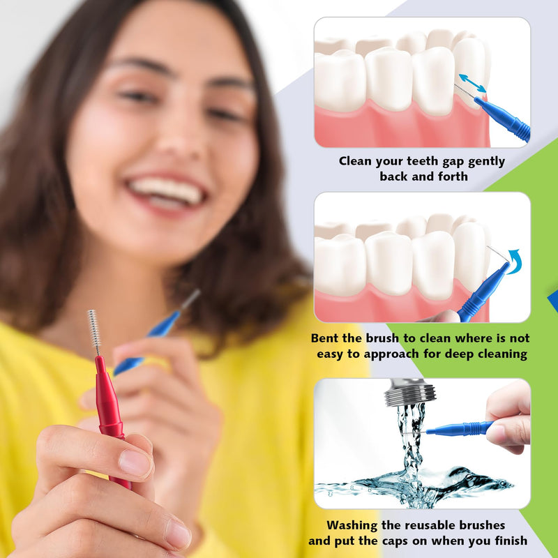 [Australia - AusPower] - Interdental Brush,Toothpick Tooth Flossing Head Oral Dental Hygiene Brush, braces cleaning kit (2.5mm/3mm) 72 Count 