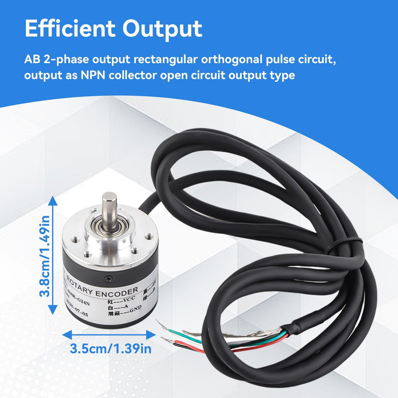 [Australia - AusPower] - Rotary Encoder, 600P Incremental Rotary Encoder 5-24v Wide Voltage Power Supply 6mm Shaft Optical Ab 2 Phase for Measuring Rotational Rate 