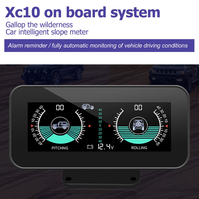 [Australia - AusPower] - Digital Car Inclinometer, Intelligent Level Tilt Gauge Angle Slope Meter with HD Display, HUD Head Up Pitch Angle Gauge Battery Voltage Monitor for Off-Road SUV Vehicles 