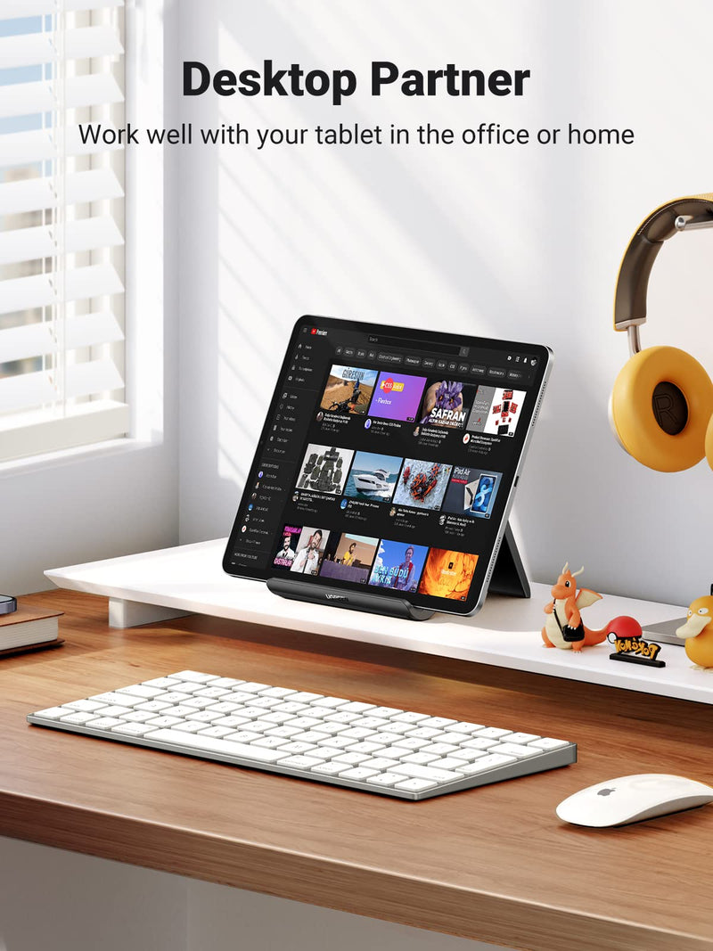 [Australia - AusPower] - UGREEN 2 Pack Tablet Stand Holder Adjustable Desktop Portable Stand Home Office Desk Accessories Compatible with iPad 10.2 iPad Pro 11 Inch iPad 9.7 iPad Mini 6 5 4 3 Phone Black and White Black+White 
