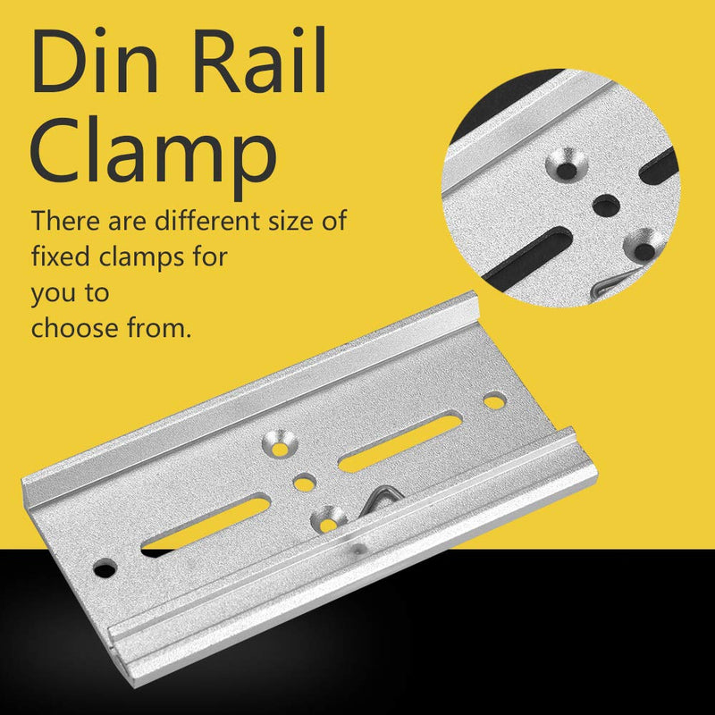 35mm Din Rail Fixed Clamp, Aluminum Din Rail Fixed Clamp Din Rail Fixed Clip Fasten Clip Din Rail Clip for Relay Mounting (#8)