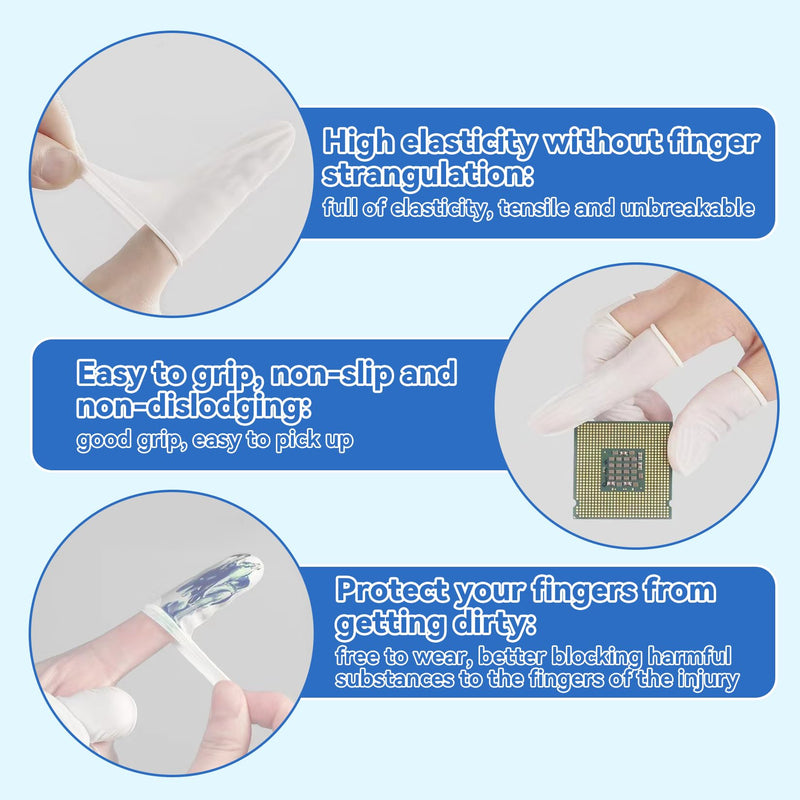 [Australia - AusPower] - 280 PCS Finger Cots - Disposable Medium Finger Gloves Finger Protector Rubber Fingers Cover Finger Shields Finger Sleeves for Beauty Nail Art Tattoo Industrial Electric Finger Cot(White) 