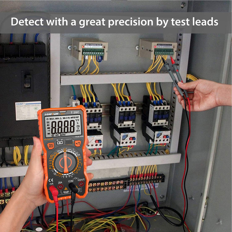 [Australia - AusPower] - Lomvum Digital Multimeter 6000 Counts TRMS Auto-Ranging Portable Multimeter with AC DC Voltmeter and Ohmmeter Tester，Measures Voltage Current Capacitance Resistance Temperature Frequency Diode (T6) 