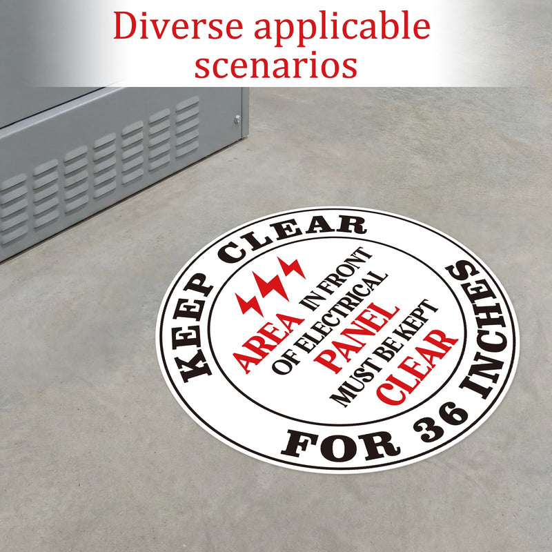 10 Pcs Area in Front of Electrical Panel Must Be Kept Clear for 36 Inches Sticker 17 x 17 Inch Electrical Panel Labels Self Adhesive Waterproof Vinyl Warning Safety Sign for Factory Warehouse