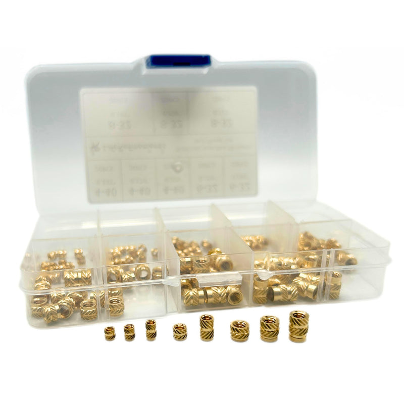 [Australia - AusPower] - 4-40 6-32 8-32 (160pcs) Standard Threaded Inserts for Plastic Heat Set English Insert Knurled Nut Insert Threaded Brass Insert Assortment Kit for 3D Printing Injection Molding Thread Nuts 