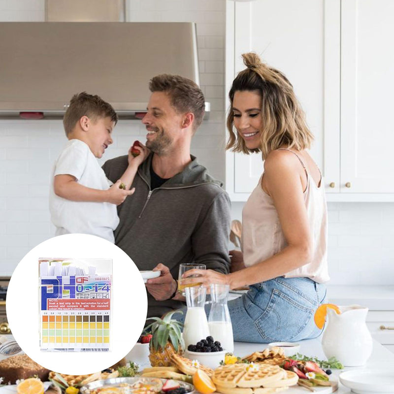 [Australia - AusPower] - Pack of 100 Urine Test Strips PH Value Test Strips, Urine Test Strips, Four Colour Acid Base Test Paper, Measuring Range for Aquariums, Laboratories & Health Checks, Precise Measurement for Water 