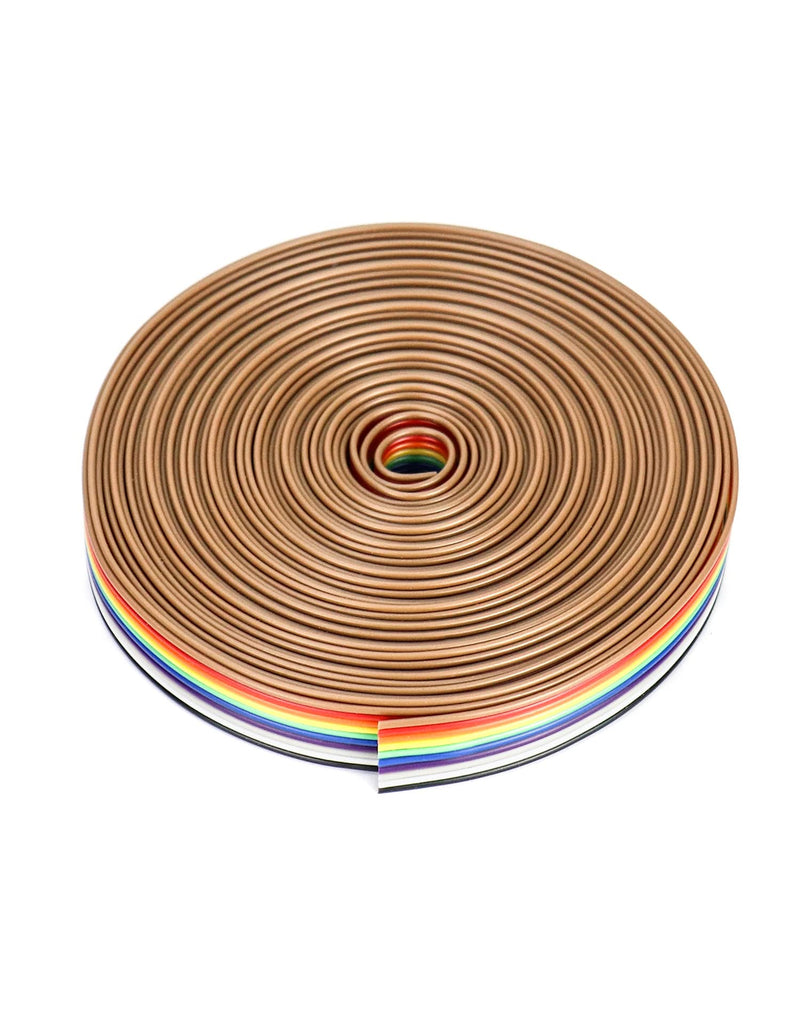 QWORK® Flat Ribbon Cable, Jumper Cable Breadboard Cable 10-Pin 1.27 mm Pitch for 2.54 mm Pin Header Connectors, 6 m