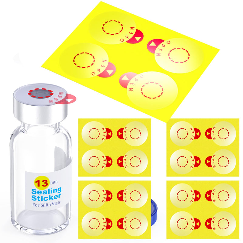 Laboratory Circle Sealing Sticker Self Adhesive Sealing Labels for Aluminum Plastics Caps, Leak-Proof,20pcs (for 13 mm Cap) 20pcs For 13 mm cap