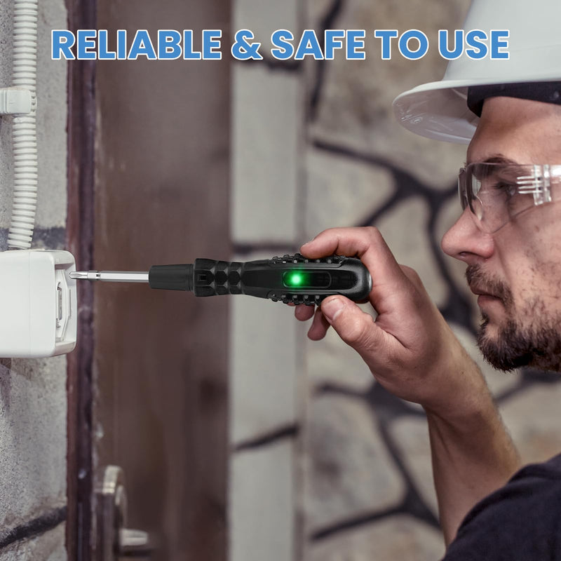 [Australia - AusPower] - Tomorotec 2-in-1 Screwdriver Voltage Tester with Neon Light Display, AC/DC Circuit Tester with Magnetic Flathead & Phillips Screwdriver Heads, Dual Function for Voltage Detection and Electrical Repair 