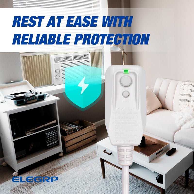 [Australia - AusPower] - ELEGRP 0651515LY L15515 L22515 14AWG LCDI Power Cord Plug for A/C Air Conditioner, E250451 UL Certified, 7.5FT Leakage Current Detection Interrupter Replacement, 120V 15A 1800W 60Hz NEMA 5-15P, 1 Pack 