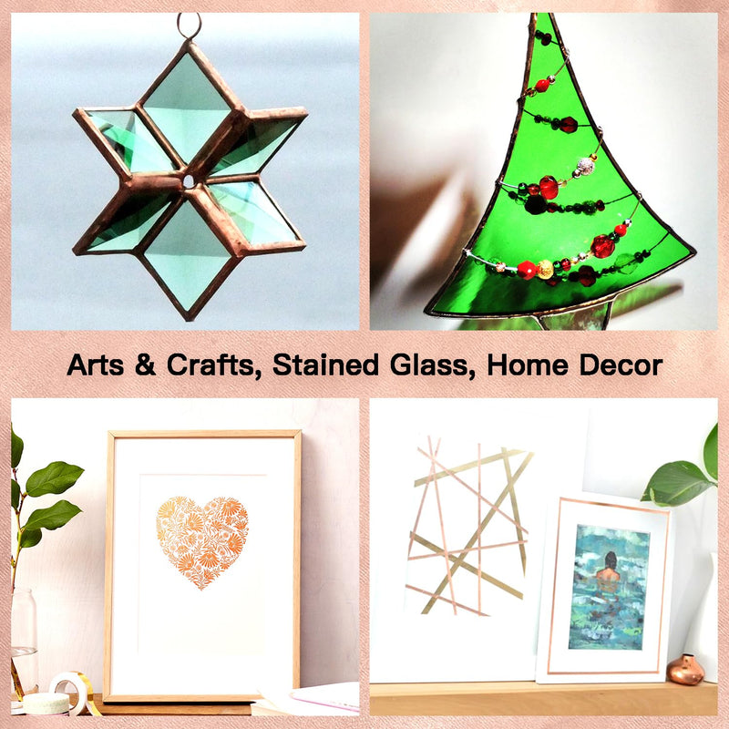 10Pcs Black Backed Copper Foil Sheets, [5.9inch x 5.9inch] Copper Foil Tape for Guitar, Stained Glass, DIY Arts, Crafts, Home Decor, Electrical Repairs, Soldering, Grounding, Crafting 5.9inch x 5.9inch 10