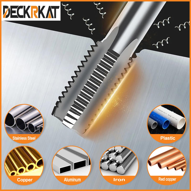 [Australia - AusPower] - 5-Piece NPT Pipe Tap Set, Precision Carbon Steel NPT Tap Set for Clean Accurate Threads, 3/4", 1/2", 3/8", 1/4", 1/8" NPT Tap, Perfect for Plumbers Mechanics DIYers, with Durable Plastic Case 5 Piece NPT Tap 