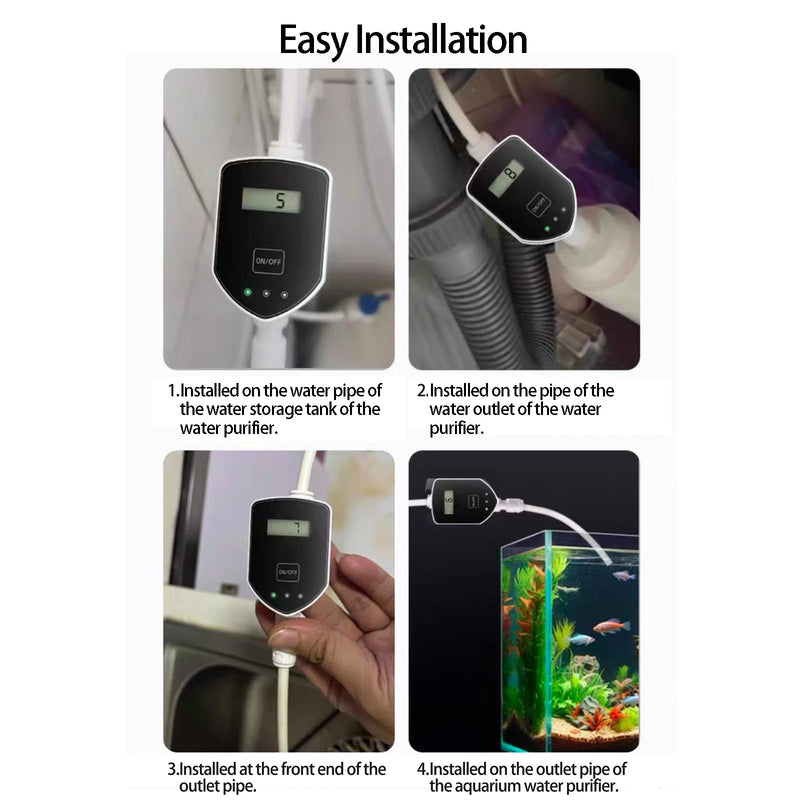 [Australia - AusPower] - in-Line TDS Meter, TDS Digital Water Tester and PPM Measurement Meter for RO-RODI System Drinking Water Monitor, Aquariums, Hydroponics, 0-9990 ppm Measuring Range (Model A) Model A 