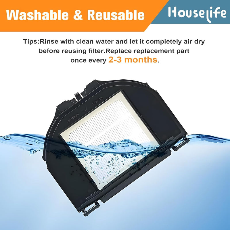 Replacement Parts Kit Compatible with Shark AV2310AE RV2310AE Matrix Robot Vacuum(Not for RV2300/RV2310), 1 Main Brush Roller, 6 Side Brushes, 2 Dustbin Filters, 2 Foam Filters and 1 Cleaning Tool Dark Blue