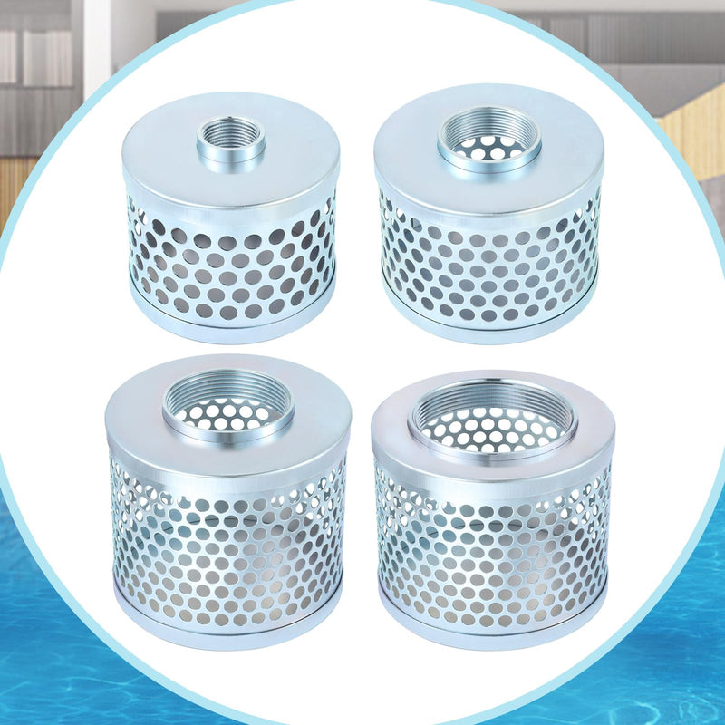 [Australia - AusPower] - Round Hole Suction Strainer Filter for Pumps, Carbon Plated Steel Basket Water Suction Filter, with NPT Female Thread, Reduces Solids Entering Pump (1 inch) 1 inch 