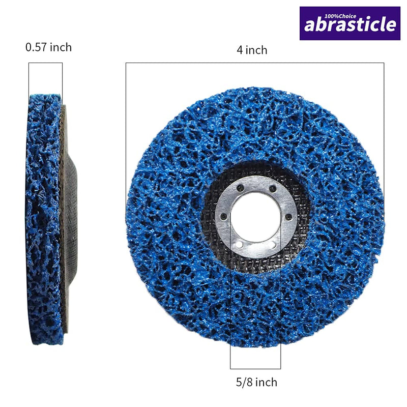 3 Pcs 4 Inch Poly Strip Wheel Disc Rust Remover Wheel, 5/8" Angel Grinders Clean Tool, Strip Discs for Angle Grinder Remove Rust Paint Clean Welds Paint Grinding Wheel Black/Blue/Purple 4 in(3 pack)