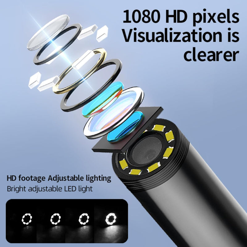 [Australia - AusPower] - Industrial HD Digital Borescope, Pancellent 4.3" IPS Endoscope Inspection Camera with Handheld IP67 Waterproof Snake Sewer with 8 LED Lights 16.5ft Semi-Rigid Cable 