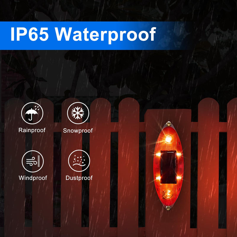 Aolyty Solar Strobe Warning Light Outdoor, Bright Solar Safety Flashing Light 4 Pack Road Signs IP54 Waterproof for Construction Site, Traffic, Dock, Marine, Stop Sign (Yellow) Yellow