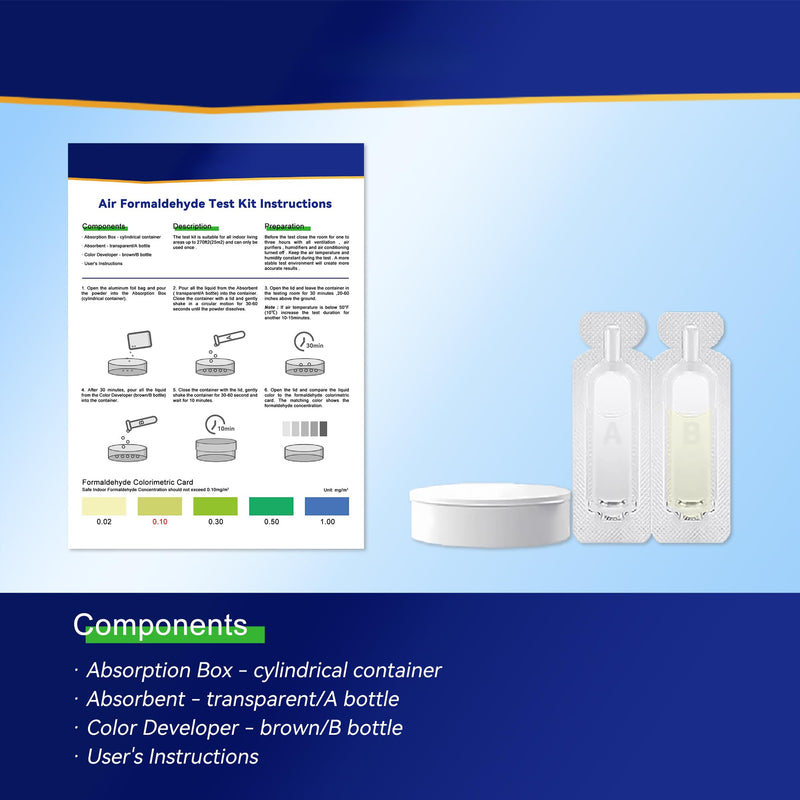 [Australia - AusPower] - Air Formaldehyde (HCHO) DIY Test Kit - Used for Air Quality Testing, Detector Used for Home, Residential, Business, Hotel, Hospital, School, Furniture, Auto (Pack of 1) 