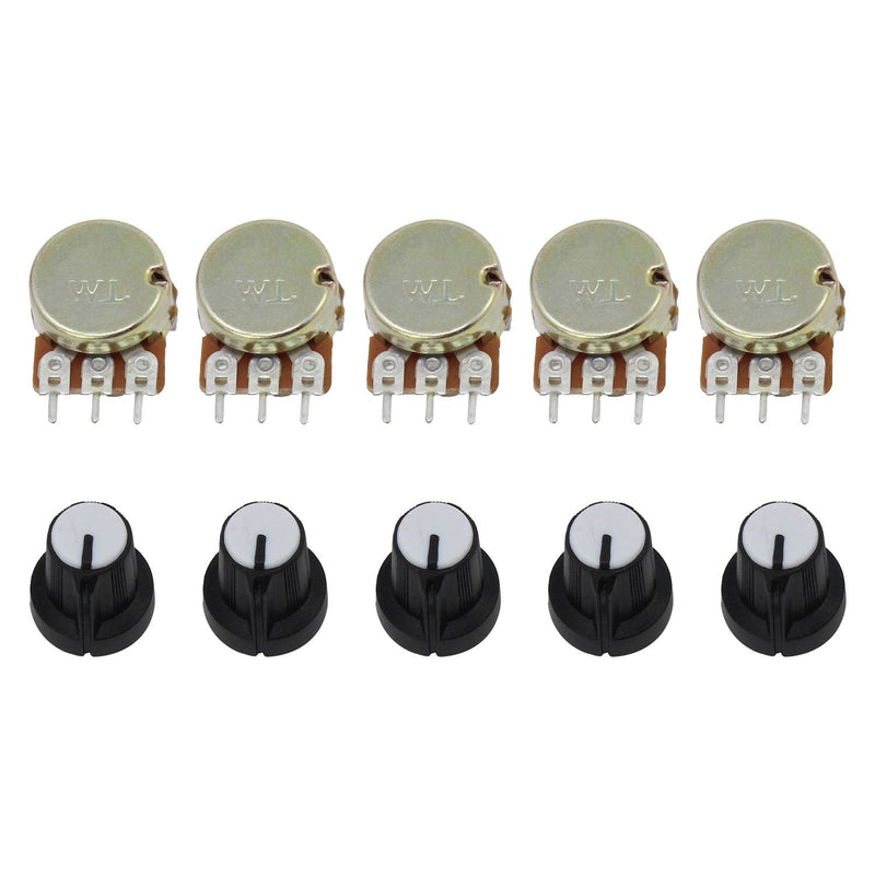[Australia - AusPower] - Aussel Linear Potentiometer 3 Terminal Rotary Potentiometer with Cap Nuts and Washer 