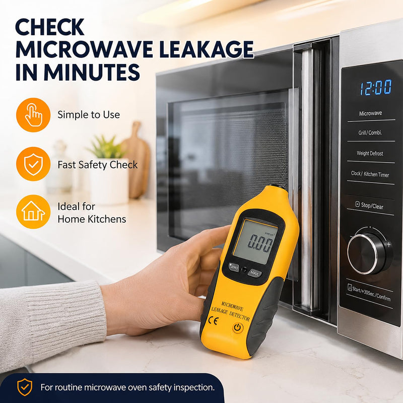 Digital Microwave Meter, HT-M2 Digital LCD Display Microwave Leak Detector High Precision Radiation Meter 0-9.99mW/cm²