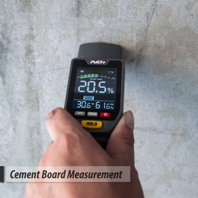[Australia - AusPower] - NDI 6 in 1 Non-invasive Moisture Meter Pinless Humidity Sensor Drywall/Gypsum Board/Cement Board/Cork/Hardwood/Mildew Index 
