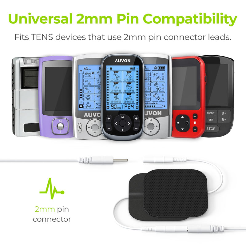 AUVON TENS Unit Pads Electrode Patches with Upgraded Self-Stick Performance and Non-Irritating Design for Electrotherapy (Black) Black