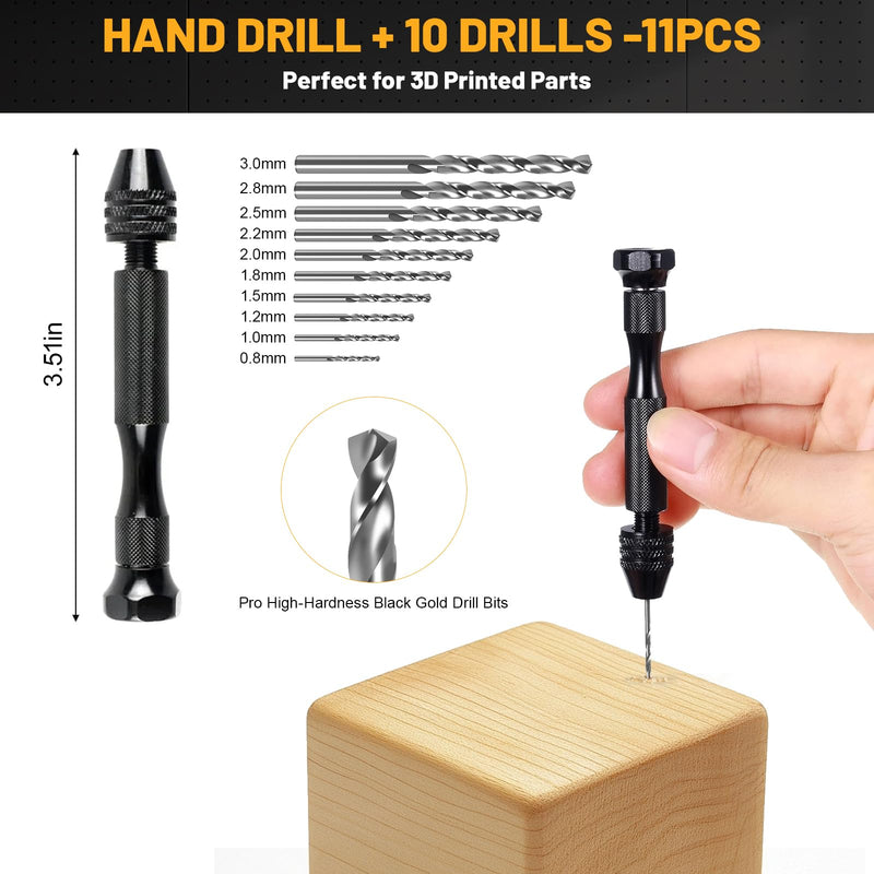 63 Pcs 3D Printer Tools, 3D Printing Tool Kit Including Deburring Tool, Nozzle Cleaning Tools, Metal Files, Brushes, Hand Drill, Wire Cutter, Tweezers for 3D Print Removing, Cleaning