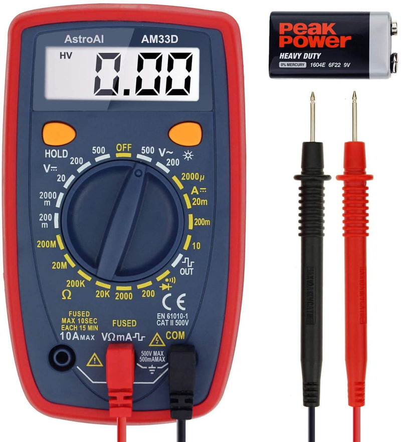[Australia - AusPower] - AstroAI Digital Multimeter, 2000 Counts Plus 4000 Counts TRMS Manual and Auto Voltage Tester Current Resistance Meter 
