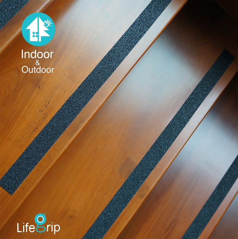LifeGrip Stay on Track Anti Slip Traction Tape, 2 Inch x 60 Foot - Best Grip, Friction, Abrasive Adhesive for Stairs, Tread Step, Indoor, Outdoor (2" X 60') 2" X 60' Black